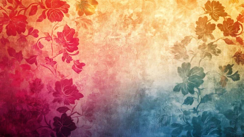 Floral gradient background with textured vintage pattern.