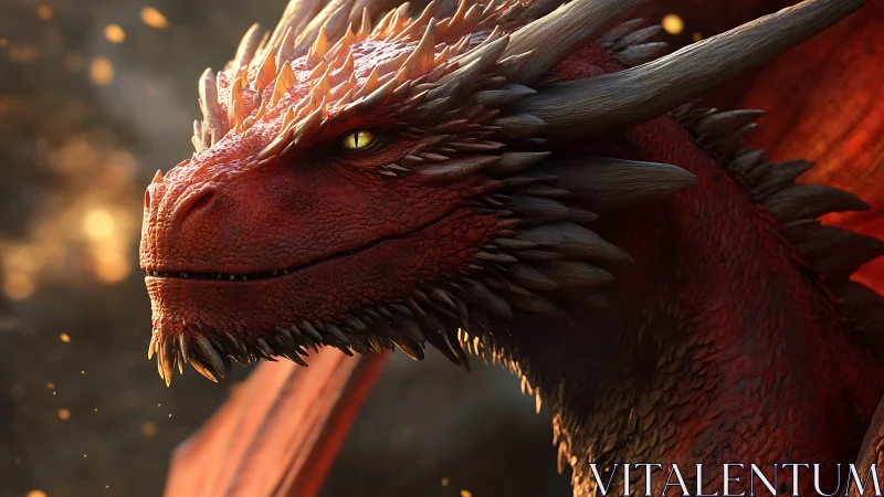 Ember‑scaled dragon lord smiling through drifting sparks.