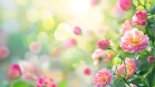 Pink Peonies in Soft Garden Light