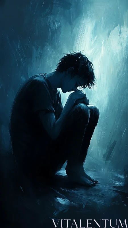 Quiet blue corner of reflection and tender vulnerability.