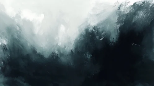 Gentle stormy mists drifting through moody twilight skies.