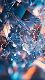 Shimmering crystal shards catch warm and cool city lights