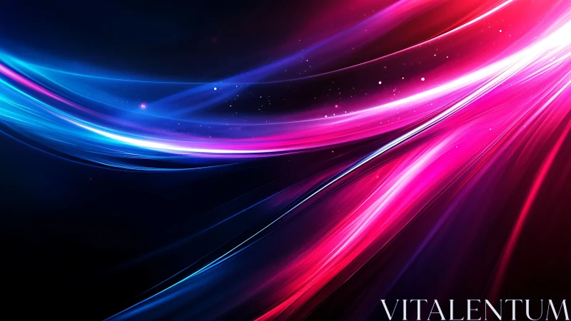 Digital painting of neon light trails in dynamic diagonal flow.