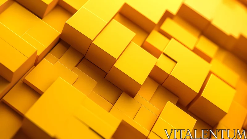 Abstract yellow 3D cubes pattern in geometric modern style.