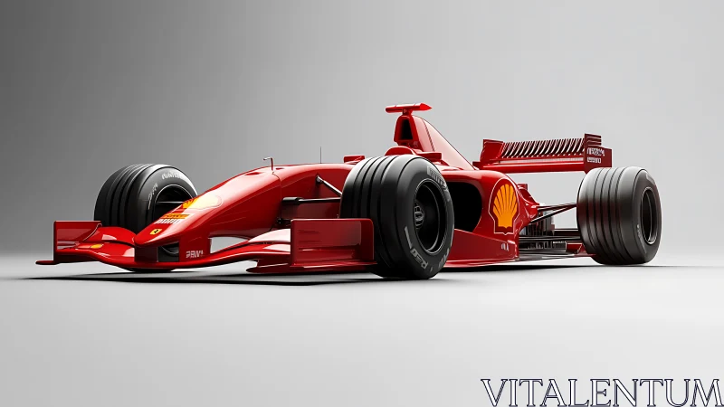 Red Formula 1 race car showcases streamlined aerodynamic power.