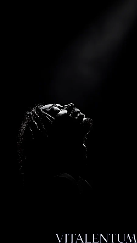 Midnight halo of hope on an upturned, dreaming face.