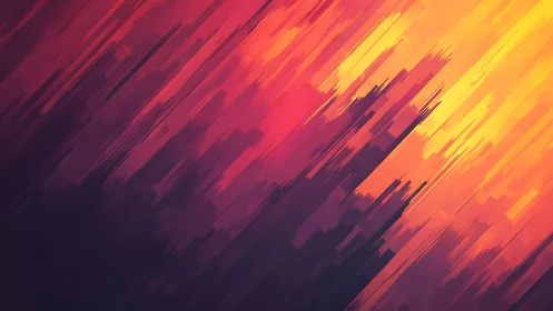 Abstract geometric digital art with vibrant sunset colors.