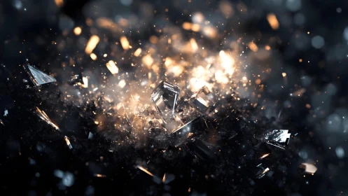 Shattered Glass Explosion in Dramatic Cinematic Lighting.