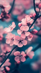 Cherry Blossoms Bloom Against Twilight's Tender Embrace