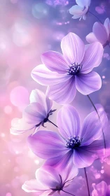 Delicate Purple Blooms Dancing in Soft Light.