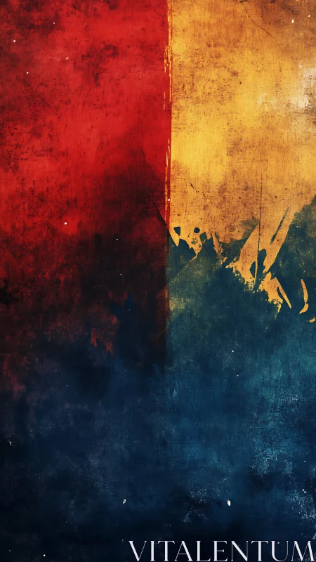 Weathered tricolor horizon where fire meets midnight tide.