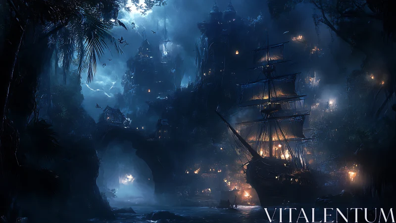 Phantom Galleon: Where Shadows Dance with Candlelit Secrets.