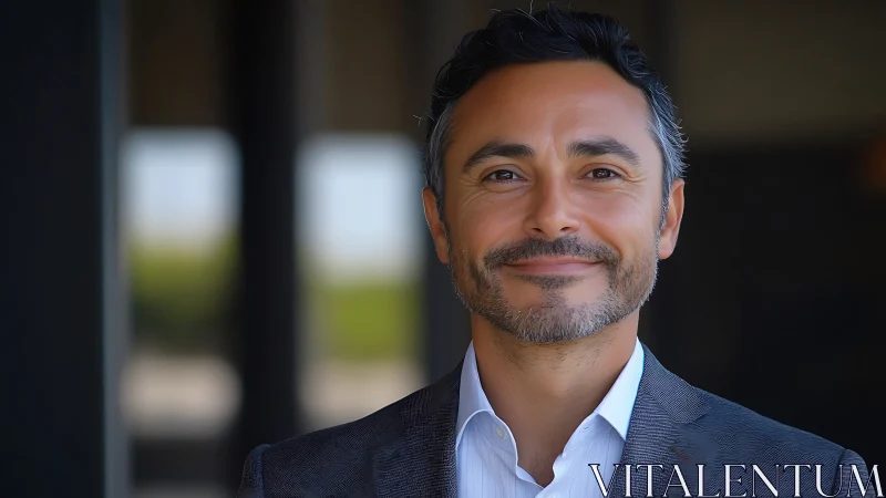 Sharp depth corporate headshot with shallow bokeh background field