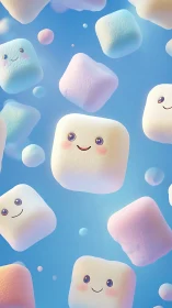 Cheerful Cloud Companions in Sky.