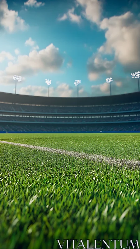 Stadium hush before kickoff, grass blades holding their breath.