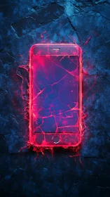 Neon Rupture: Digital Artifact Ablaze.
