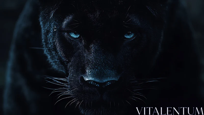 Black Panther's Piercing Gaze Emerges from Darkness