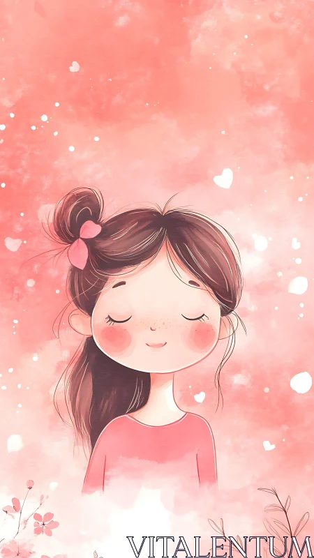 Serene adolescent figure with closed expression in soft chromatic environment.