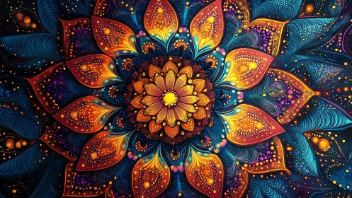Spiraled mandala blossoms ignite a cosmic petal storm tonight
