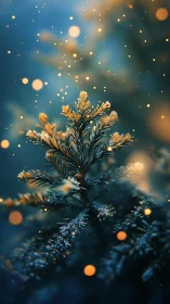 Frosted pine bokeh study captures cinematic winter illumination