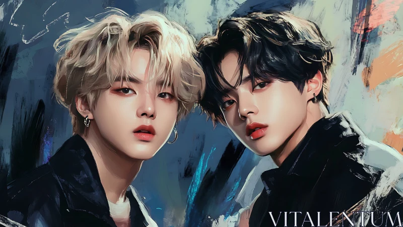 Softly lit duo sharing a quiet moment of gentle focus.