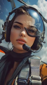 Skybound pilot gazes ahead with calm, confident focus