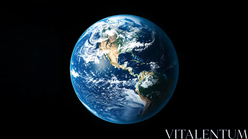 Planet Earth glows in deep space with vivid blue oceans