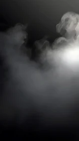 Dense gray smoke clouds on dark gradient background.