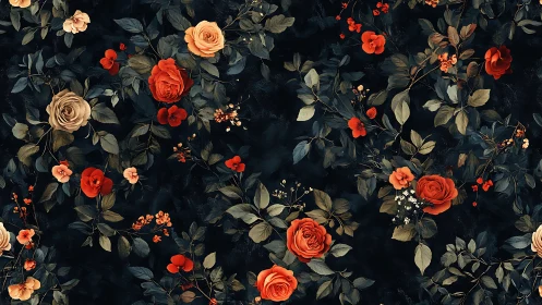 Vibrant Garden Dream on a Moody Canvas.