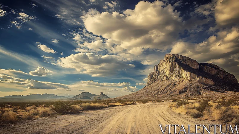 Arid mesa escarpment under dynamically stratified desert sky.