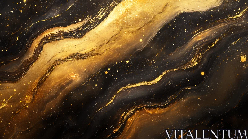 Gilded Nebula Rivers Drift Through Midnight Cosmic Ink.