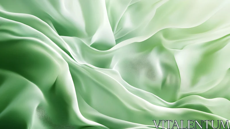 Soft Mint Green Silk Fabric Abstract Texture Digital Art.