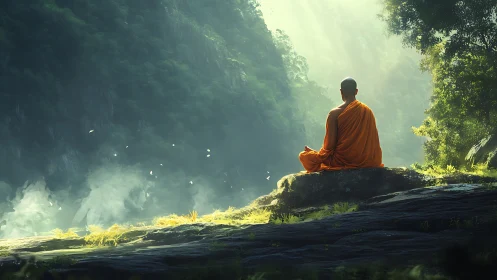 Orange silence listens to a river of light in the gorge