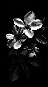 Delicate Petals Dance in Monochrome Light.