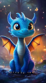 Bioluminescent baby dragon with macro-scaled wing membranes.