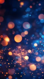 Starlit Ember Orbits In Deep Sapphire Bokeh Dreamfield.
