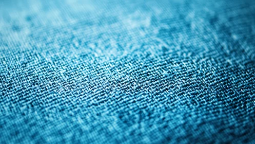 Blue Textile Weave Pattern in Sharp Detail