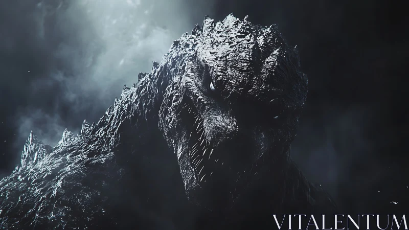 Stormlit titan gazes forward with quiet, smoldering power