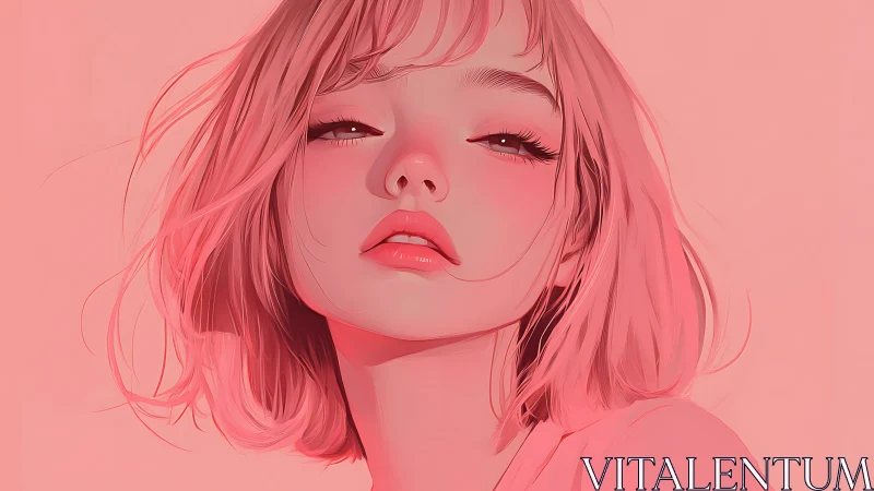 Soft pink portrait glows with calm confidence and quiet charm