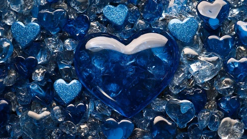 Crystalline Hearts Cascade in Sapphire Dreams.