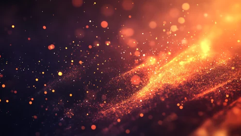 Digital render shows orange particulate light over dark field