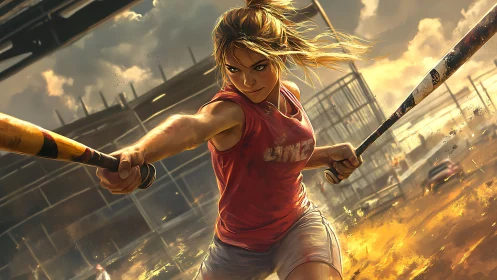 Flaming city diamond turns lone batter into storm of steel