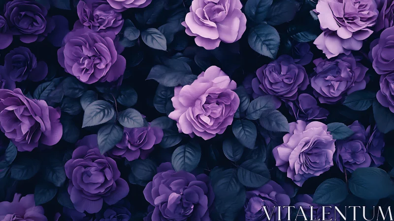 Purple Roses Garden Overhead View