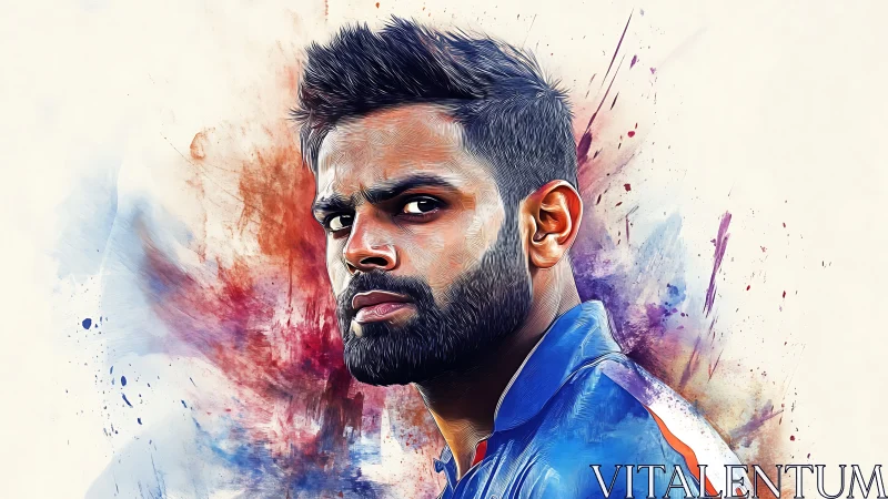 Confident sports portrait glowing with bold color energy.