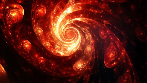 Spiral Ember Galaxy Unfurling Into a Luminous Inferno.