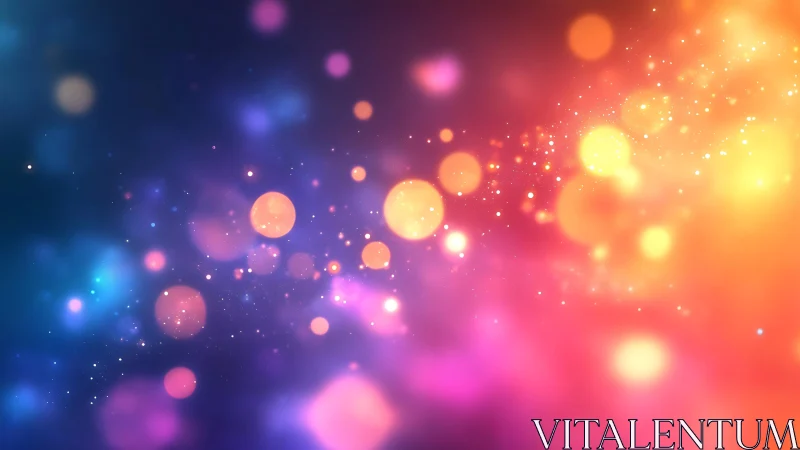 Vibrant Abstract Bokeh Lights in Gradient Colors Digital Art.