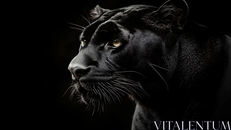 Midnight Prowler Reveals Golden Gaze Against Darkness