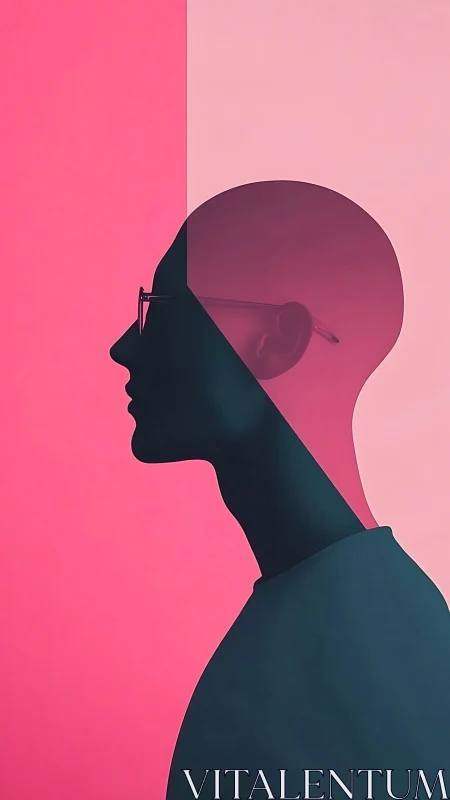 Dual-toned human profile explores layered inner self.