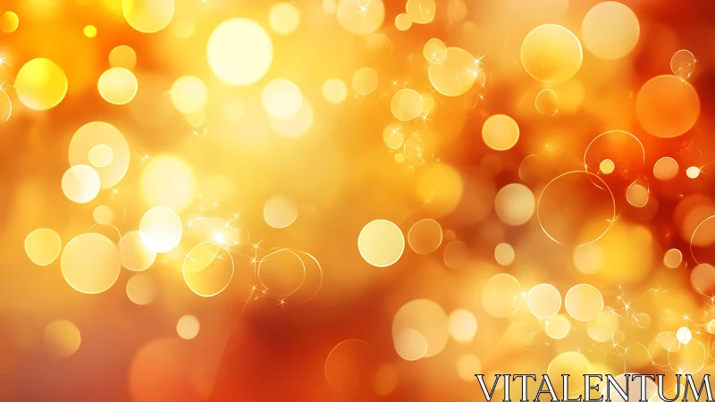 Glowing orange bokeh abstract background with light sparkles.
