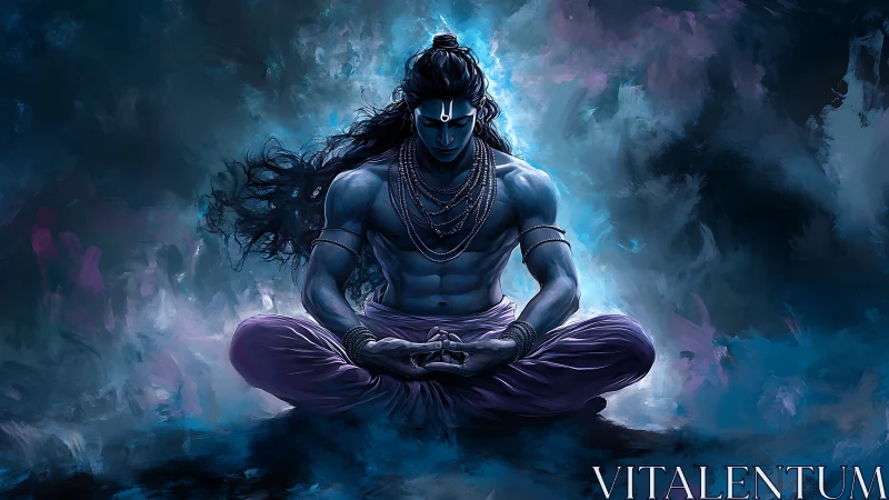 Midnight yogi carves stillness from swirling cosmic storm